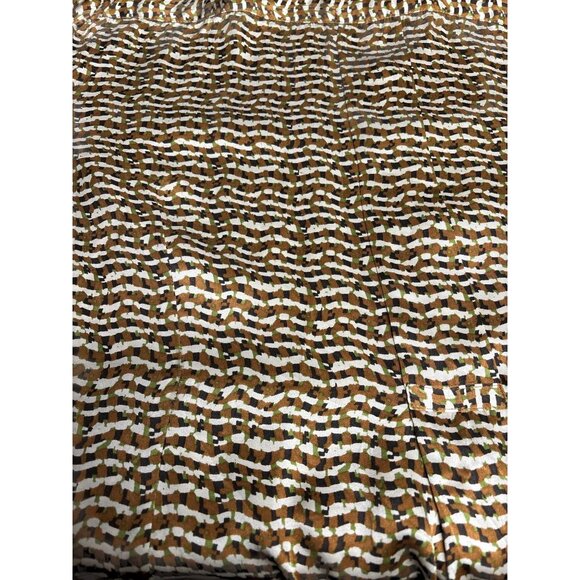 Jones New York Collection Woman 24W Brown & White Print Button-Down Blouse With - Picture 10 of 10
